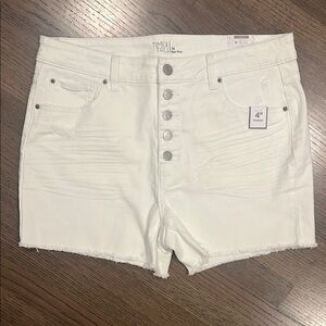 Time and Tru Women's Off-White Jean Shorts